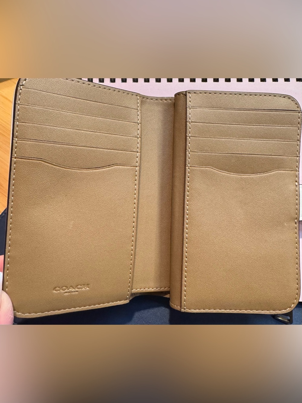 Coach Tabby Cream  Leather Wallet with Gold 'C' Snap Closure - Picture 3 of 5